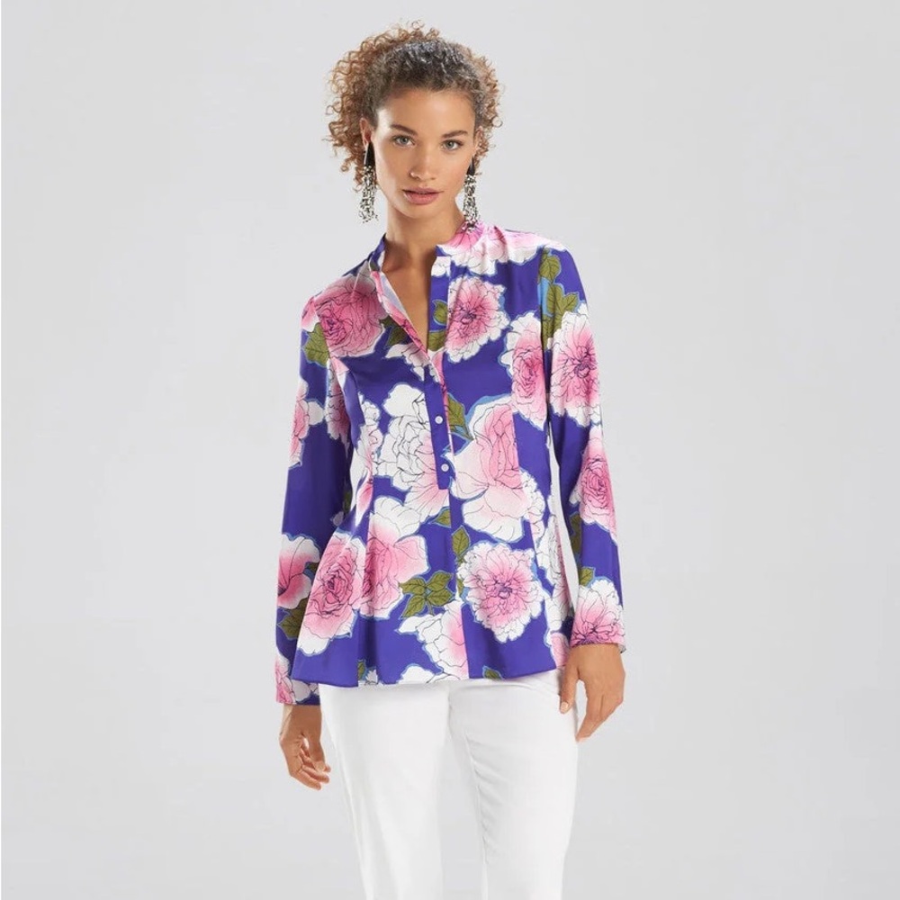 Natori Pastel Floral Blouse